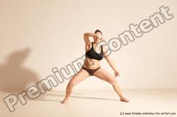 Underwear Martial art Woman White Moving poses Average long colored Dynamic poses Academic